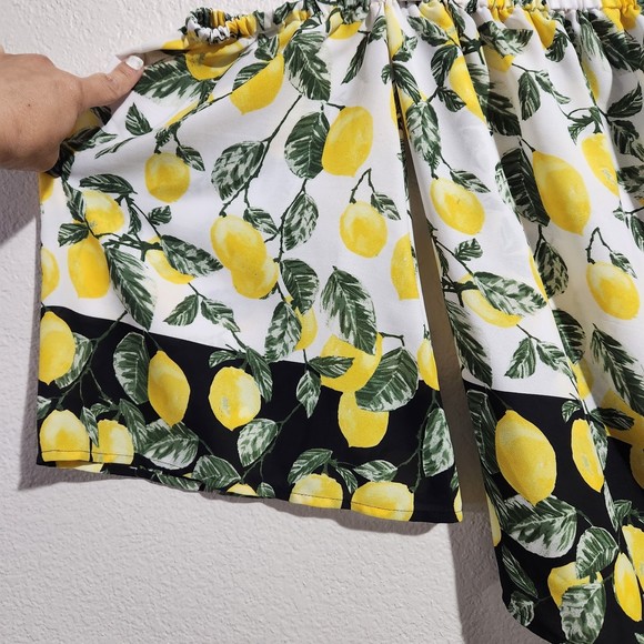 INC White Black & Yellow Flowy Tube Top w/Lemon Print All Over Sz. S - Picture 5 of 11